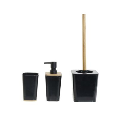 BAÑO SET 3 BAMBU PS 11,5X11,5X38 NEGRO PB186063