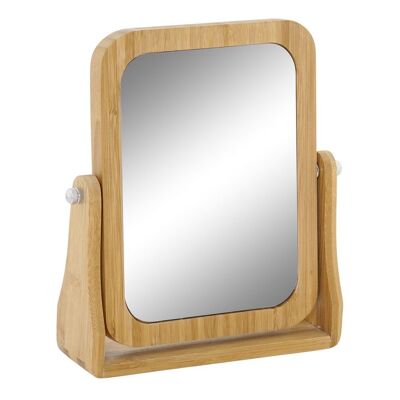 MIROIR VERRE BAMBOU 21.7X5.5X21.5 1X/5X NATUREL PB187761