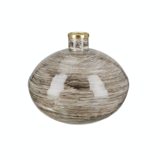 Metall Vase bauchig "Stripes"