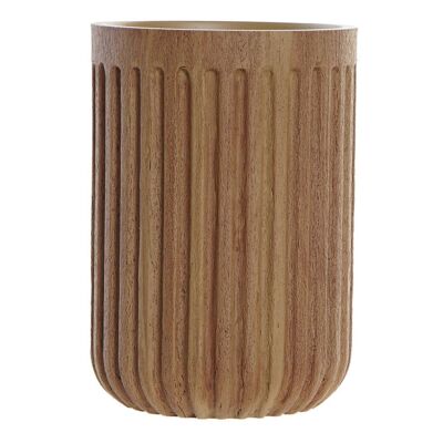 VASO RESINA 8X8X11 SIMIL MADERA MARRON PB191920