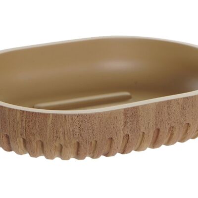 RESIN SOAP DISH 12,5X8,5X2,5 SIMILAR WOOD BROWN PB191921