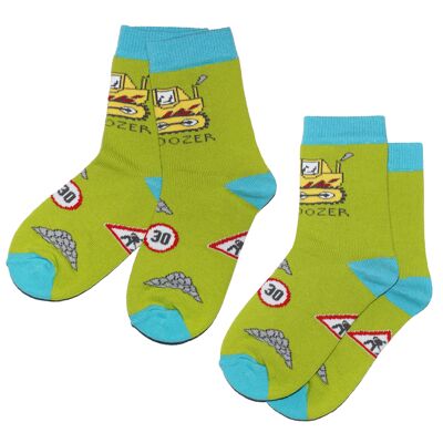 Socks for children pack of 2 >>Bulldozer<<