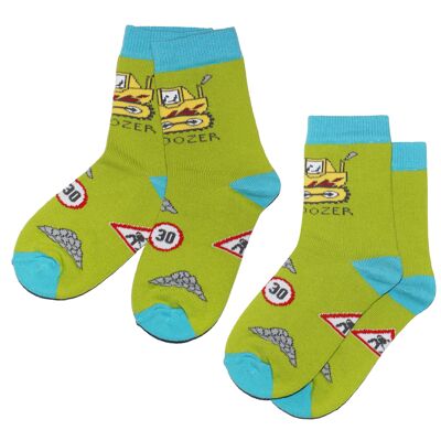 Socks for children pack of 2 >>Bulldozer<<