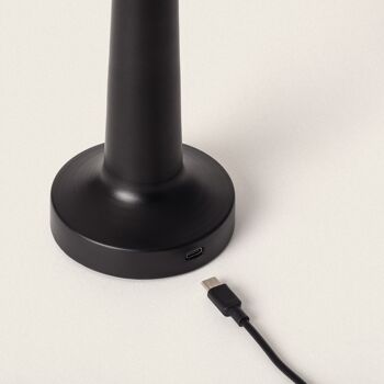 Ledkia Lampe de Table LED Portable 3W avec Batterie Rechargeable USB Greta Noir 5