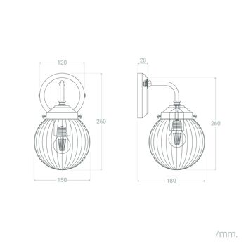 Applique d'extérieur Ledkia en cristal Soma noir 2