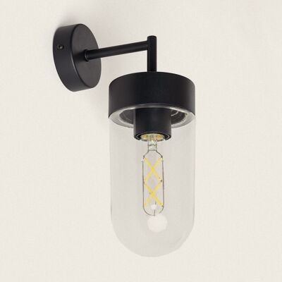 Ledkia Applique d'Extérieur Métal et Verre Gerber Noir