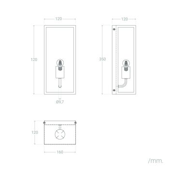 Ledkia Applique d'Extérieur Métal et Verre Zeila Noir 2