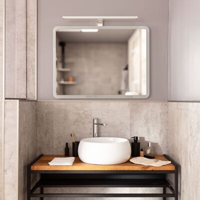 Ledkia Miroir de salle de bain avec lumière LED et antibuée 80x60 cm Bénin Blanc Neutre 4000K