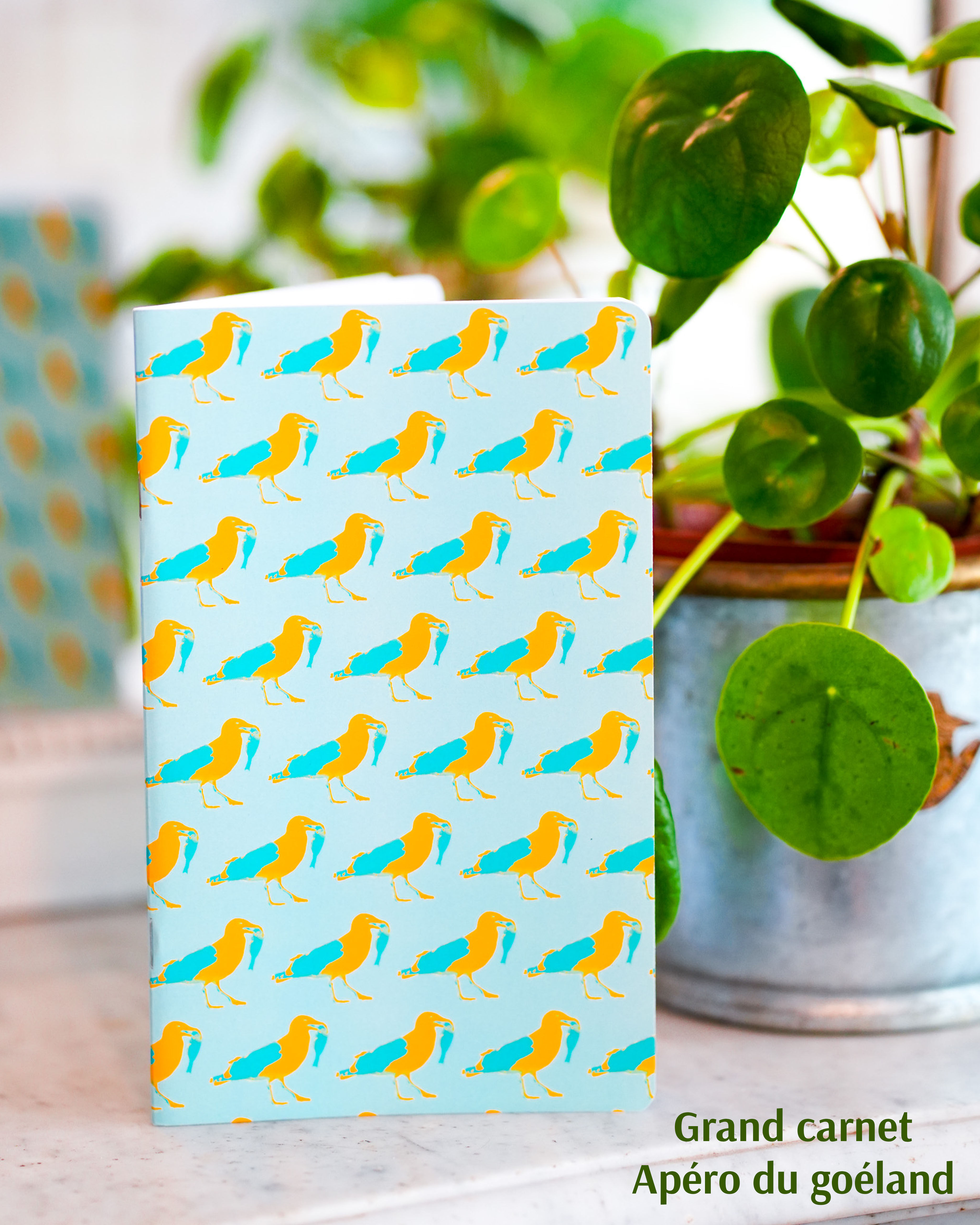 A5 notebook - Gull animals - 48 blank pages