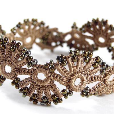 "YELIN" textile bracelet, golden sand