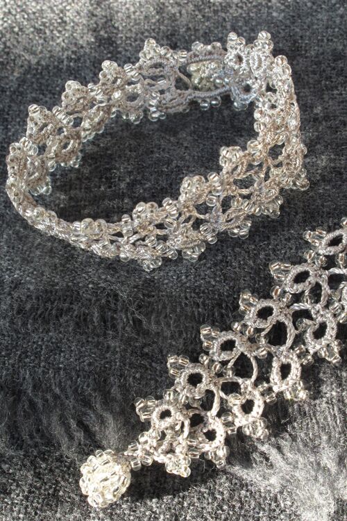 Bracelet en textile "HUSNU", gris nuage