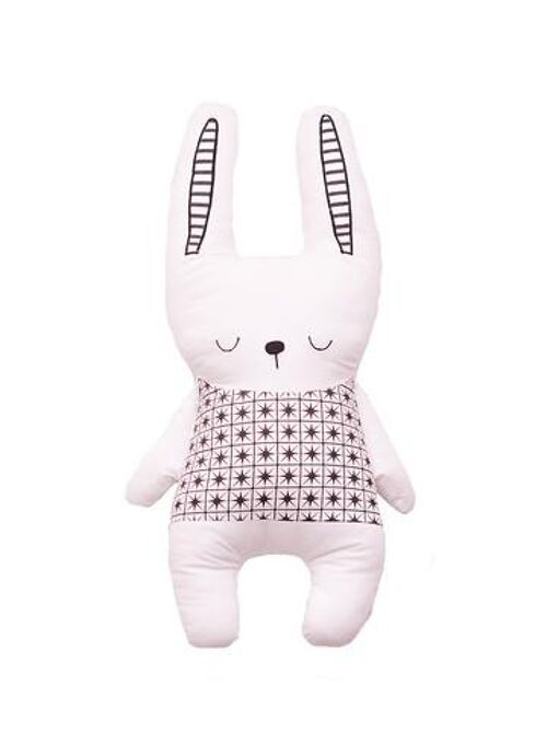 Monochrome rabbit cushion