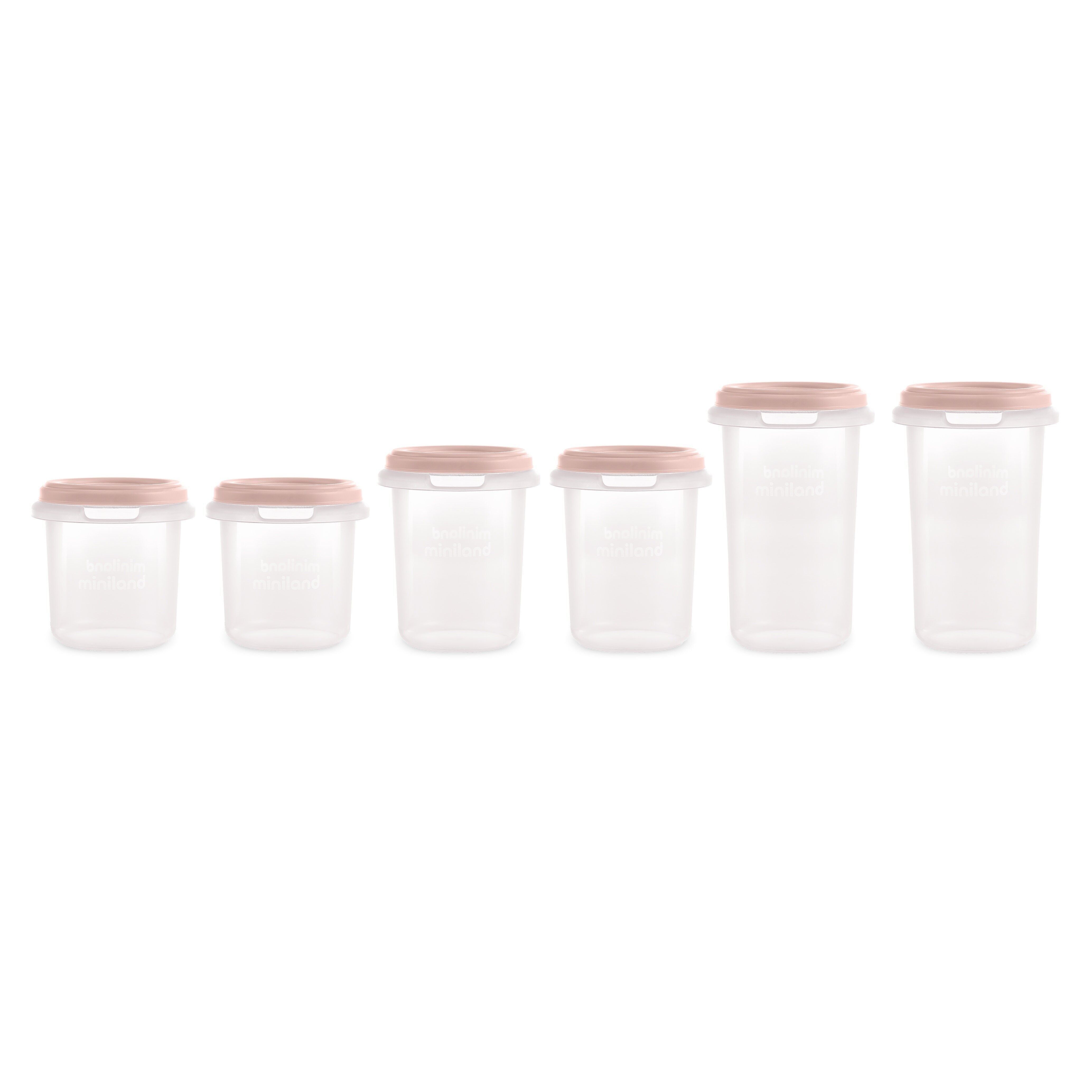 Miniland Set 6 Caramelle Ermitate (200, 250 e 330ml). Confezione ermetica per l'allattamento del bambino