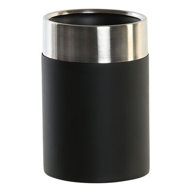 VASO RESINA INOX 7X7X10,5 NEGRO PB203646