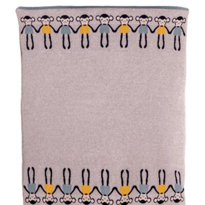 cheeky monkey knit blanket/shawl