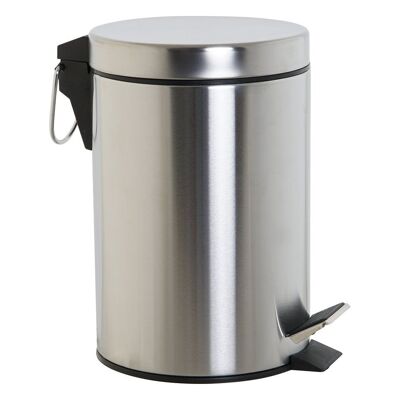 PAPELERA INOX 17X22X26 3L, MATE PLATEADO PB207634