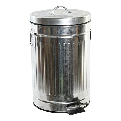 PAPELERA HIERRO PP 29X29X43 12L, PLATEADO PC186733
