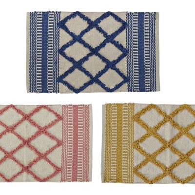 COTTON MAT 80X50X0.75 1100 GSM BATHROOM 3 ASSORTMENTS. TX194852