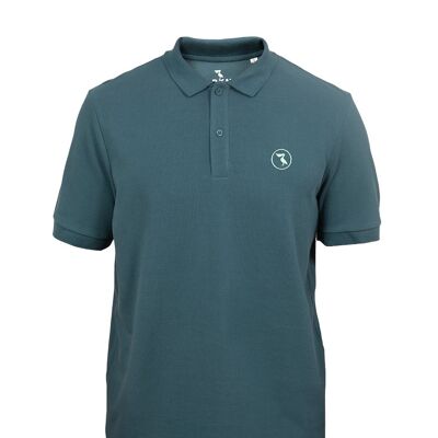 Embroidered pelican circle bluish polo shirt