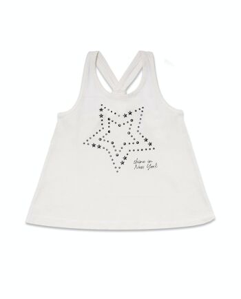 Débardeur blanc en maille pour fille One day in NYC - KG04T604W1 1