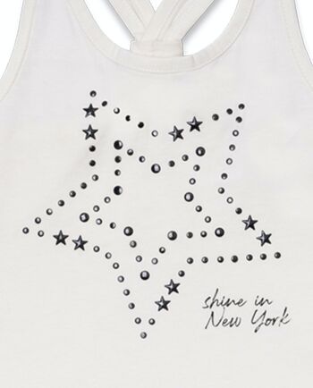 Débardeur blanc en maille pour fille One day in NYC - KG04T604W1 4