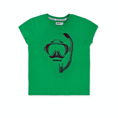 Green knit t-shirt for boy The coast - KB04T206V2