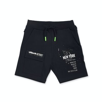Black knit Bermuda shorts for boy Urban Activist - KB04H503X1