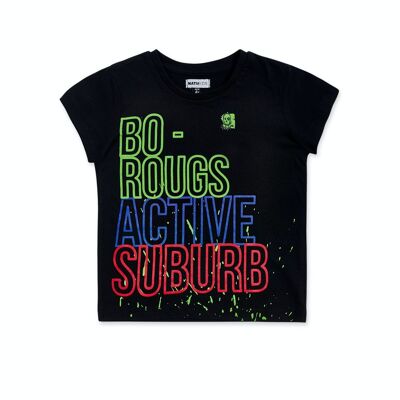 Schwarzes Strick-T-Shirt für Jungen Urban Activist – KB04T502X1