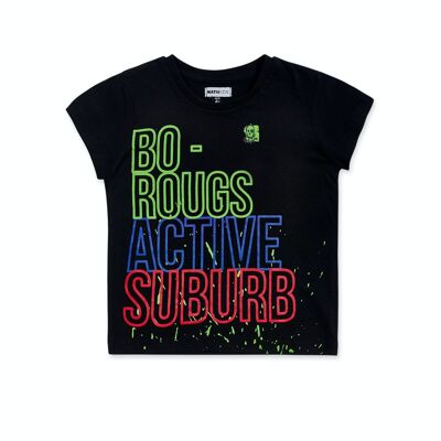 Camiseta punto negro niño Urban Activist - KB04T502X1