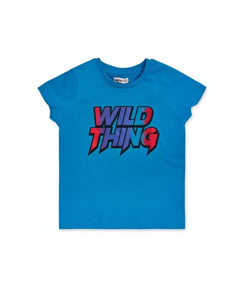 Camiseta punto azul niño Wild thing - KB04T603B4