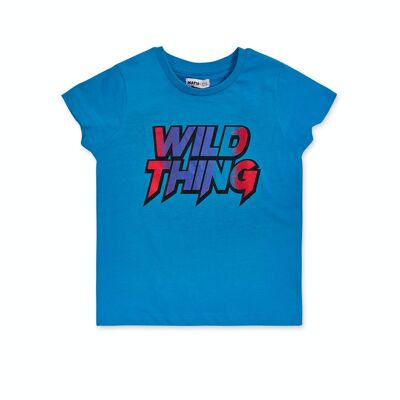 T-shirt in maglia blu per bambino Wild thing - KB04T603B4