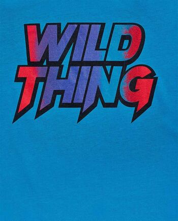 T-shirt bleu en maille pour garçon Wild thing - KB04T603B4 4