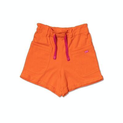 Shorts arancioni in maglia per bambina Full Bloom - KG04H404O5