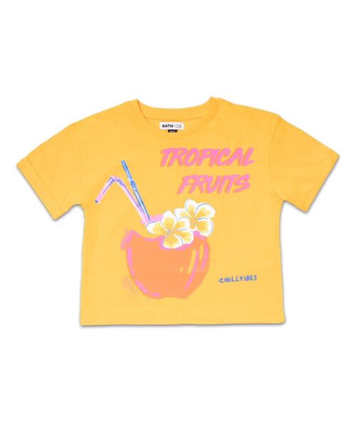 Camiseta punto naranja niña Full Bloom - KG04T405Y6