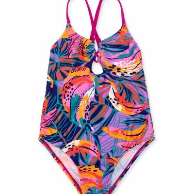 Bedruckter Badeanzug für Mädchen von Full Bloom – KG04W401N3