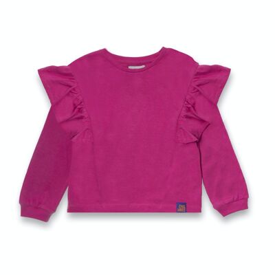 Long purple knit T-shirt for girl Full Bloom - KG04T408F2