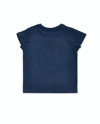 T-shirt bleu marine en maille garçon Beach Days - KB04T405N2 2