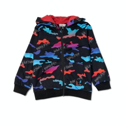 Felpa stampata in maglia aperta per bambino Wild thing - KB04S601X1