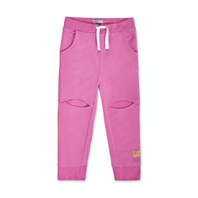 Long pink knitted pants for girl Paradiso beach - KG04P301P1