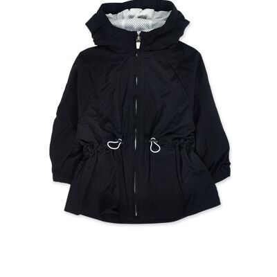 Schwarze flache Jacke für Mädchen One Day in NYC - KG04C602X1