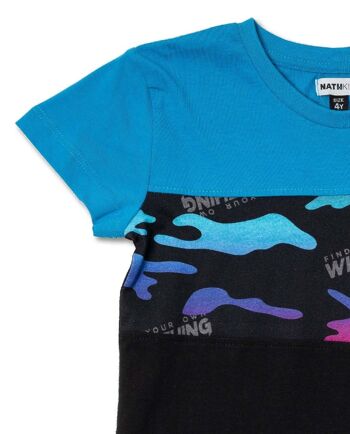 T-shirt en maille bleu noir pour garçon Wild thing - KB04T605X1 3