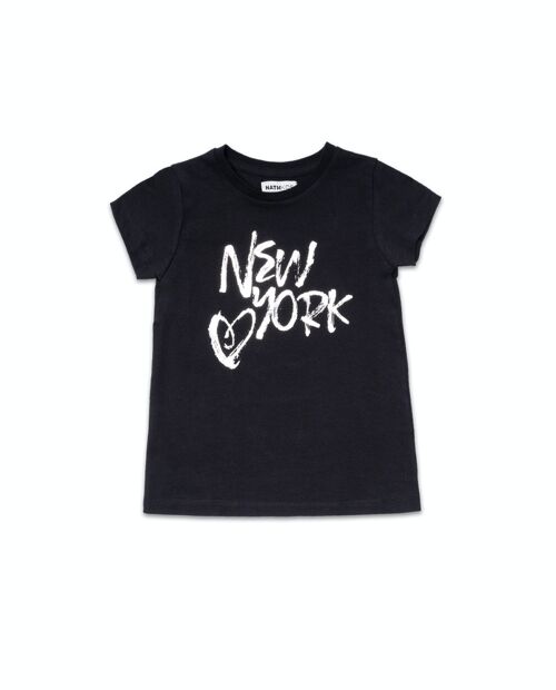 Camiseta punto negro niña One day in NYC - KG04T603X1