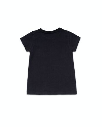 T-shirt noir en maille pour fille One day in NYC - KG04T603X1 2