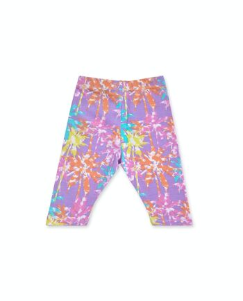 Legging cycliste en maille imprimé fille Paradiso plage - KG04L301L1 2