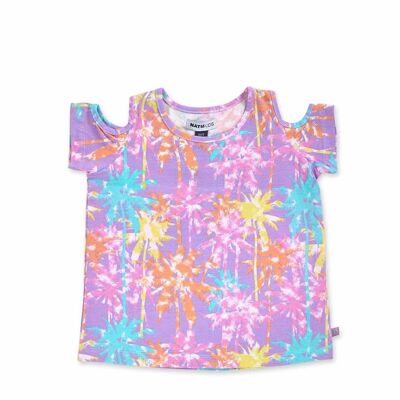 Paradiso beach girl's printed knit t-shirt - KG04T301L1