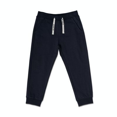 Long navy blue knitted trousers for boy Basics Boy - KB02P101N1