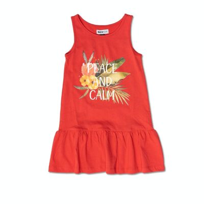 Orange knit dress for girl Oasis - KG04D203R2