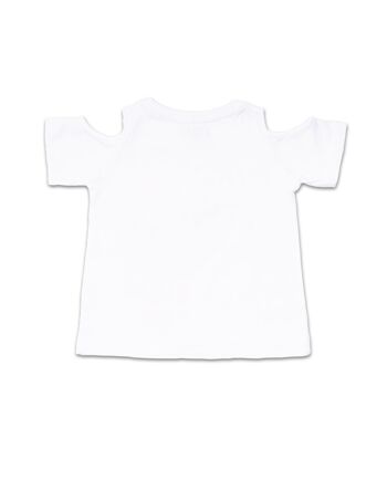 T-shirt blanc en maille pour fille Full Bloom - KG04T404W2 2