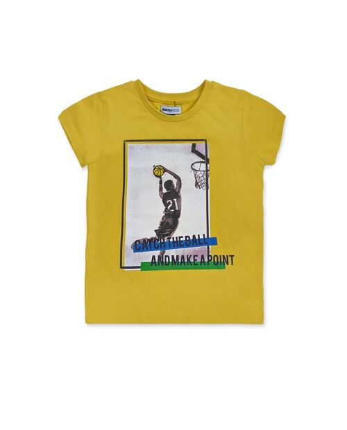 Camiseta punto amarillo niño Your game - KB04T304Y3