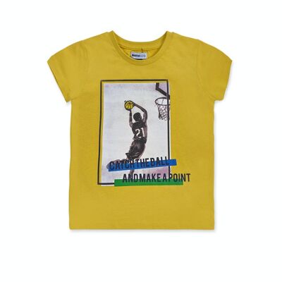 Yellow knit T-shirt for boy Your game - KB04T304Y3